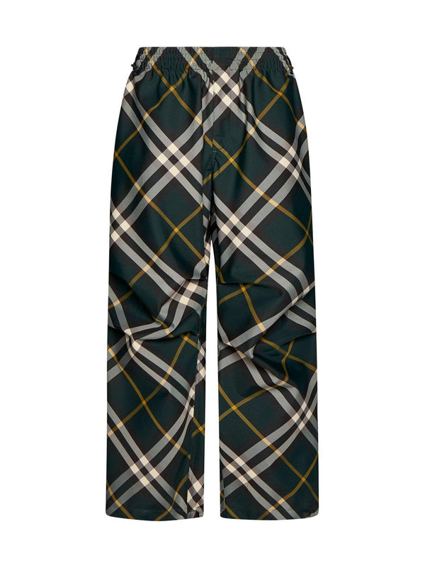 Burberry Wide-leg Equestrian Knight Motif Checked Trousers - Men