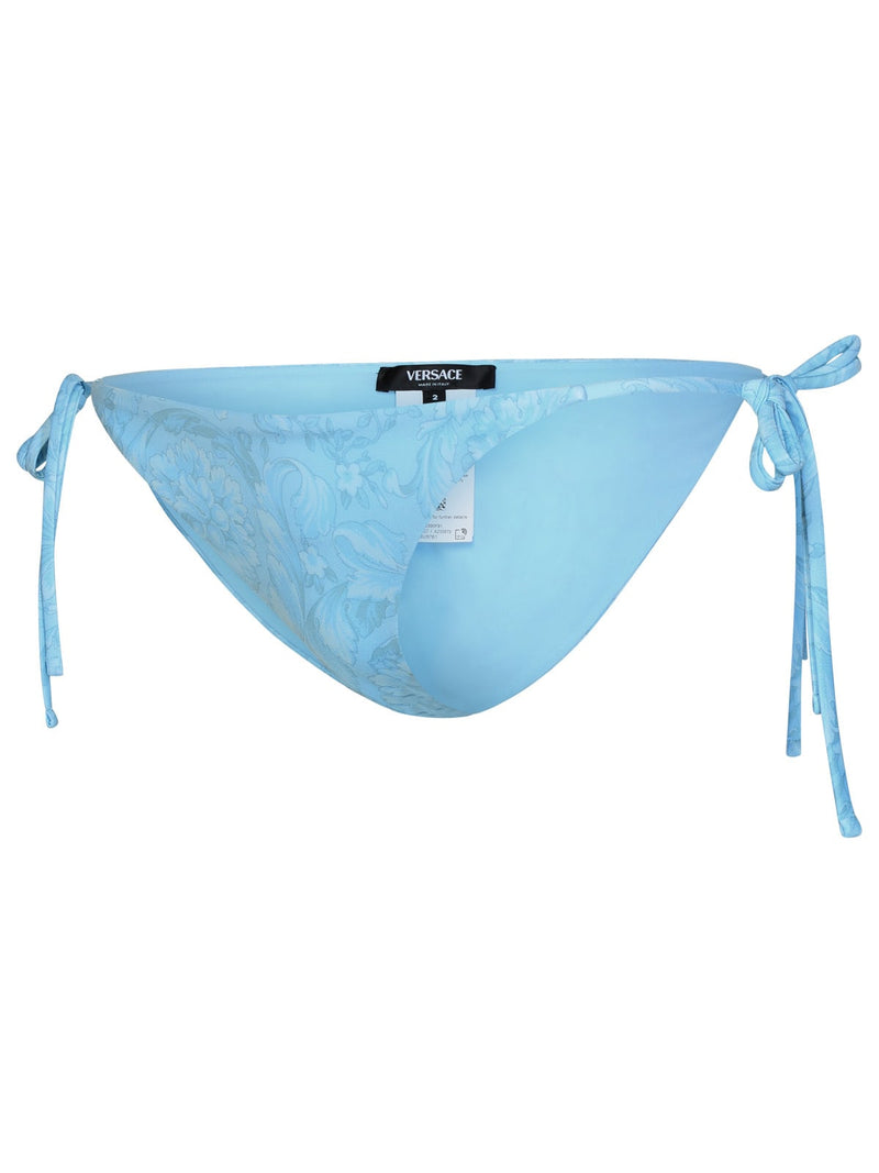 Versace barocco Light Blue Polyester Blend Bikini Bottoms - Women