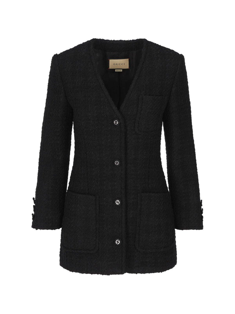 Gucci Single Breasted Tweed Jacket - Women