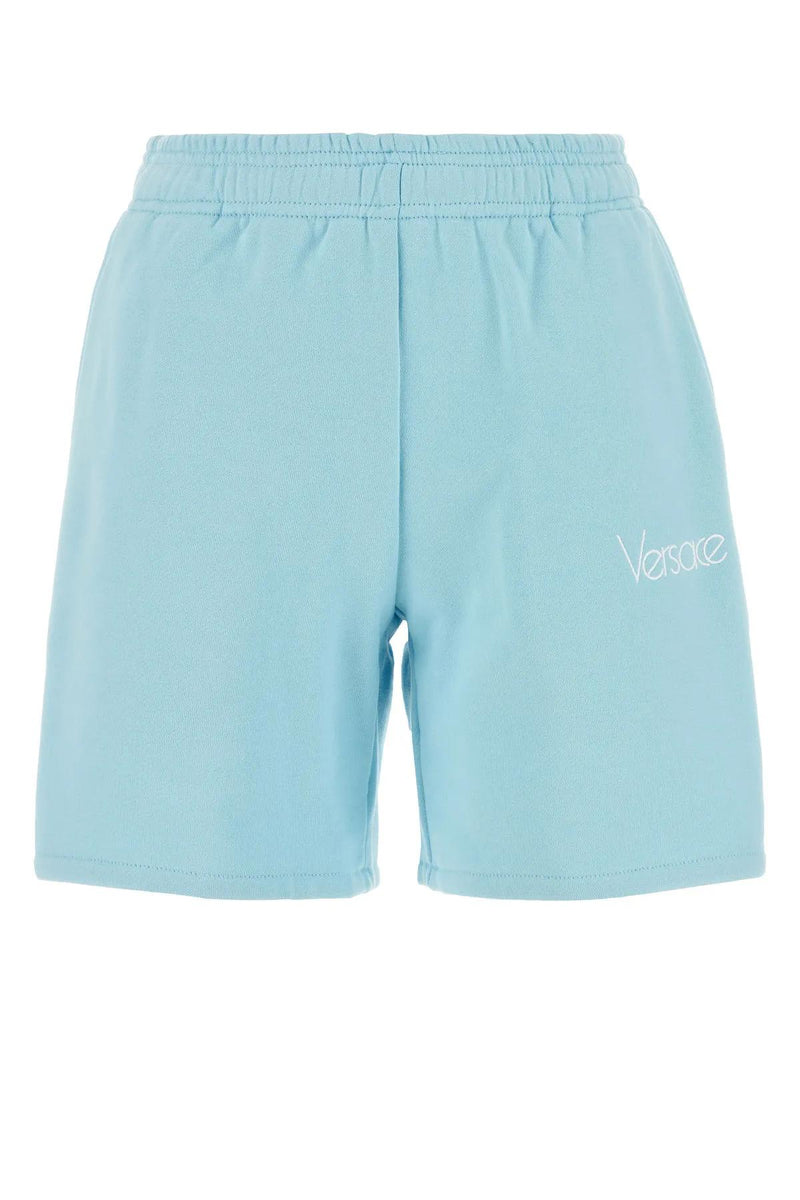 Versace Light-blue Cotton Shorts - Women