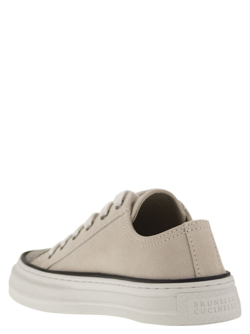 Brunello Cucinelli Suede Trainers With Precious Toe - Women