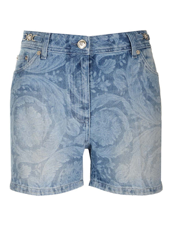 Versace Slim Fit Denim Shorts - Women