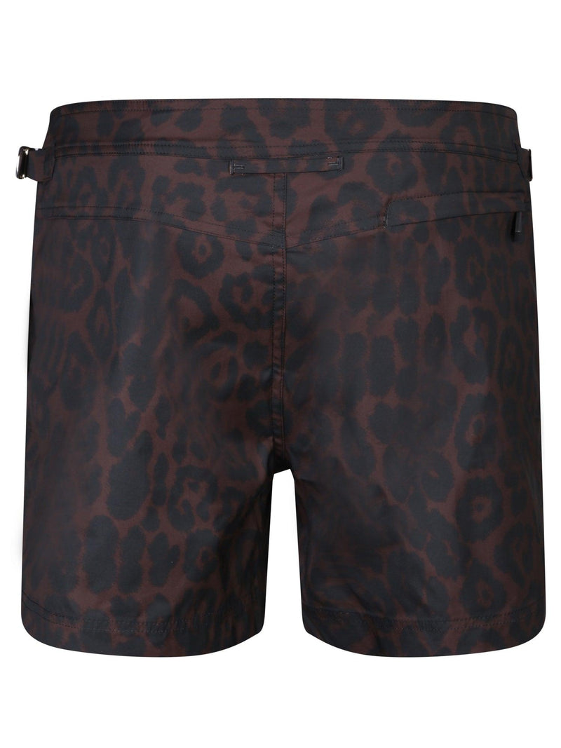 Tom Ford Leopard Brown/black Swimsuit - Men - Piano Luigi