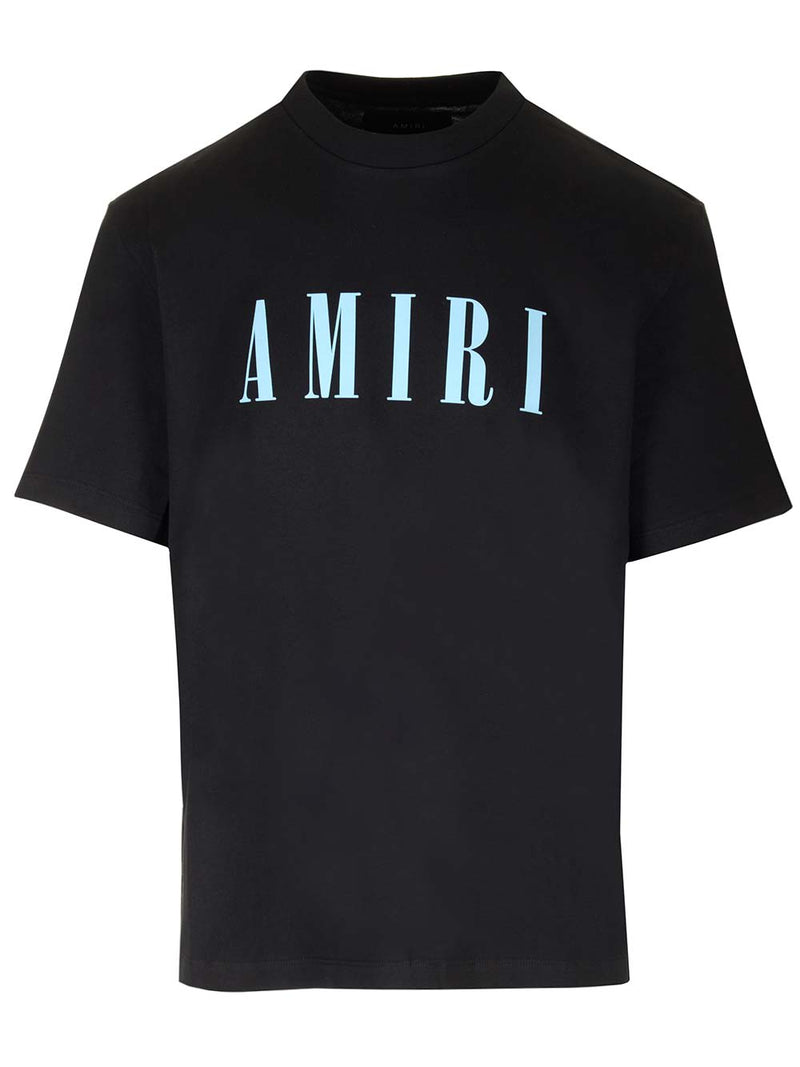 AMIRI Black T-shirt With Light Blue Logo - Men