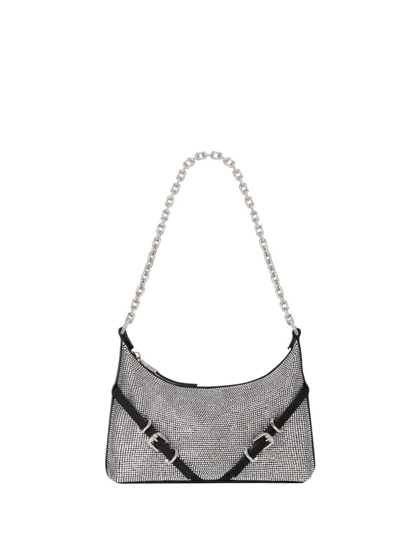 Givenchy Voyou Party Bag In Black Satin With Rhinestones - Women