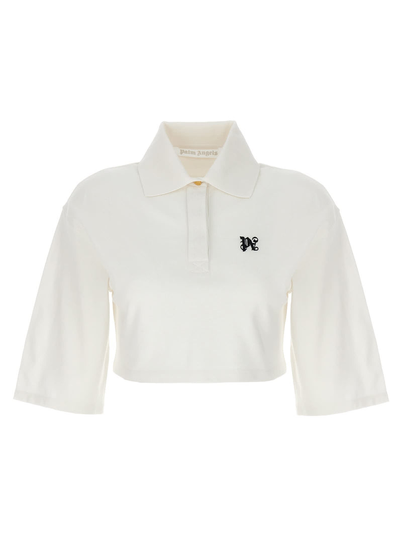 Palm Angels monogram Cropped Polo - Women