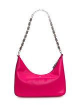 Givenchy Neon Pink Leather Small Cut Out Moon Bag With Chain - Women