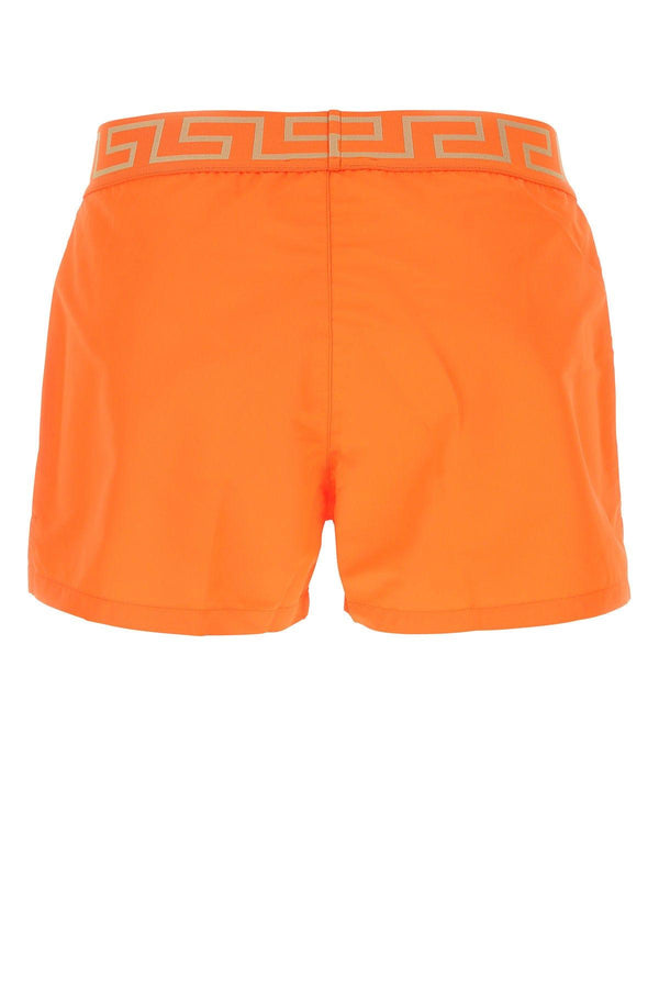 Versace Orange Polyester Swimming Shorts - Men