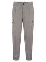 Brunello Cucinelli Wool Trousers With Cargo Pockets And Zipped Bottoms - Men