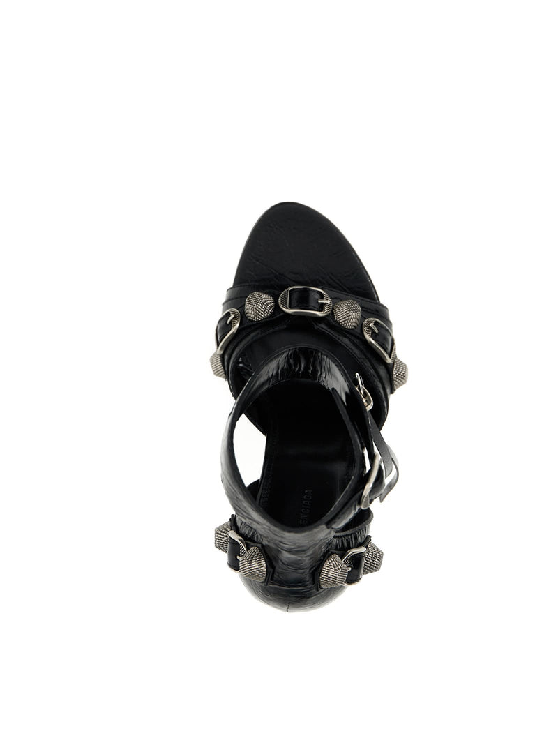 Balenciaga Cagole Sandals In Black Leather - Women