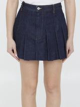 Bottega Veneta Pleated Denim Skirt - Women