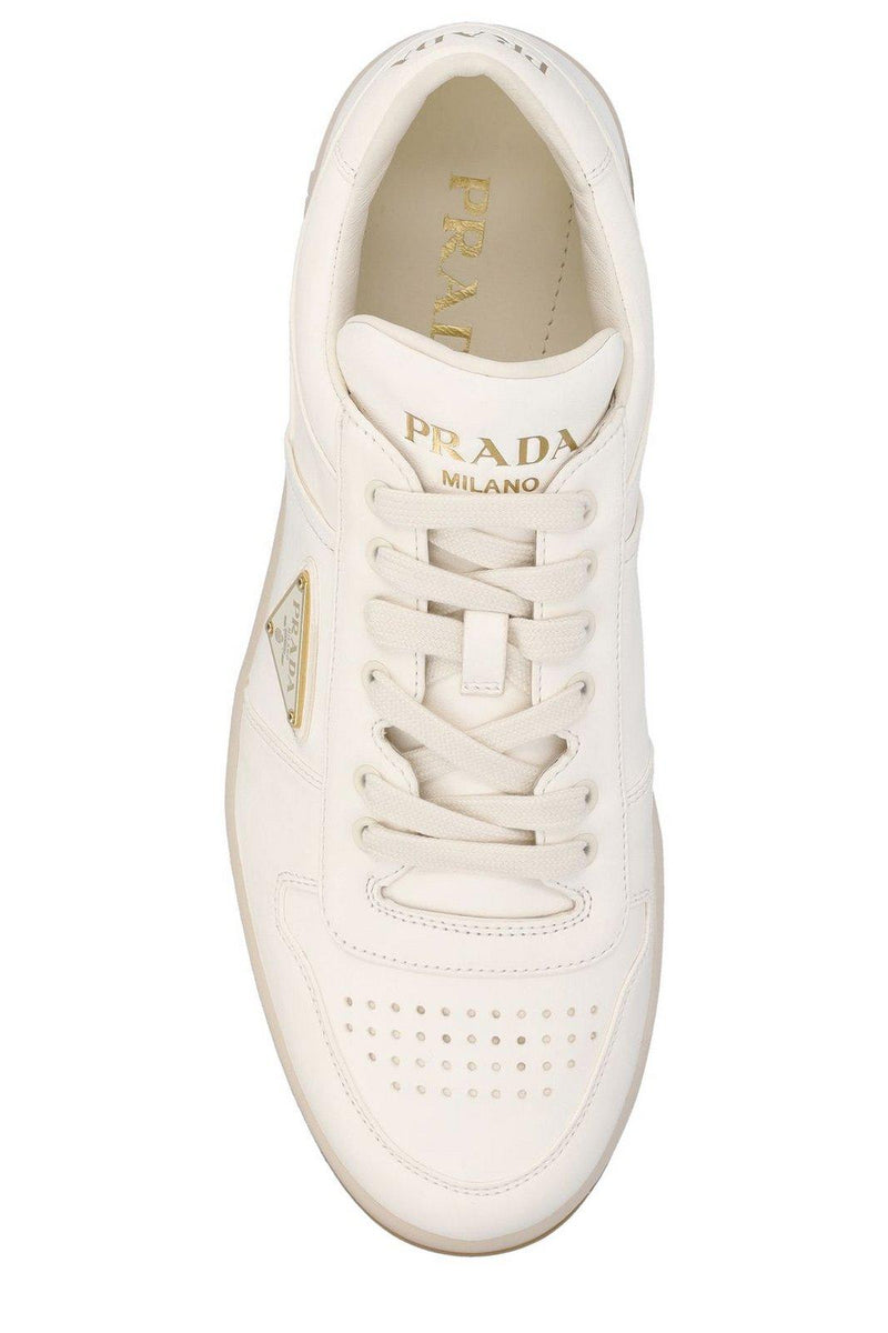 Prada Enamel-triangle Lace-up Sneakers - Men