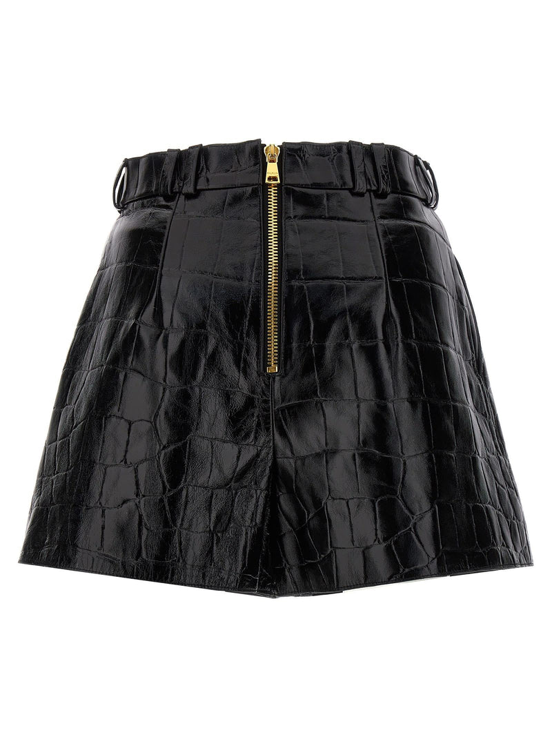 Balmain Croco Print Shorts - Women - Piano Luigi