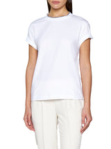 Brunello Cucinelli Cotton T-shirt With Monile Detail - Women