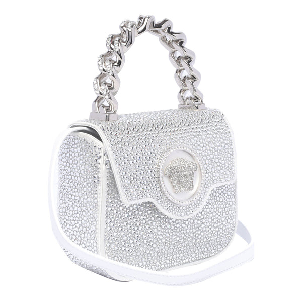 Versace Mini La Medusa Logo Strass Crossbody Bag - Women