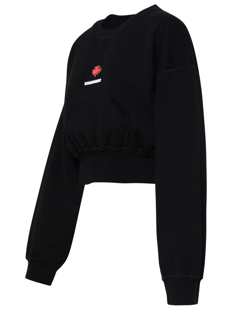 Dsquared2 Black Cotton Sweatshirt - Women - Piano Luigi