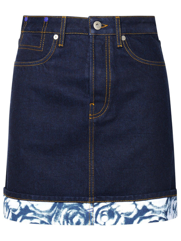 Burberry Japanese Rose Printed Denim Mini Skirt - Women