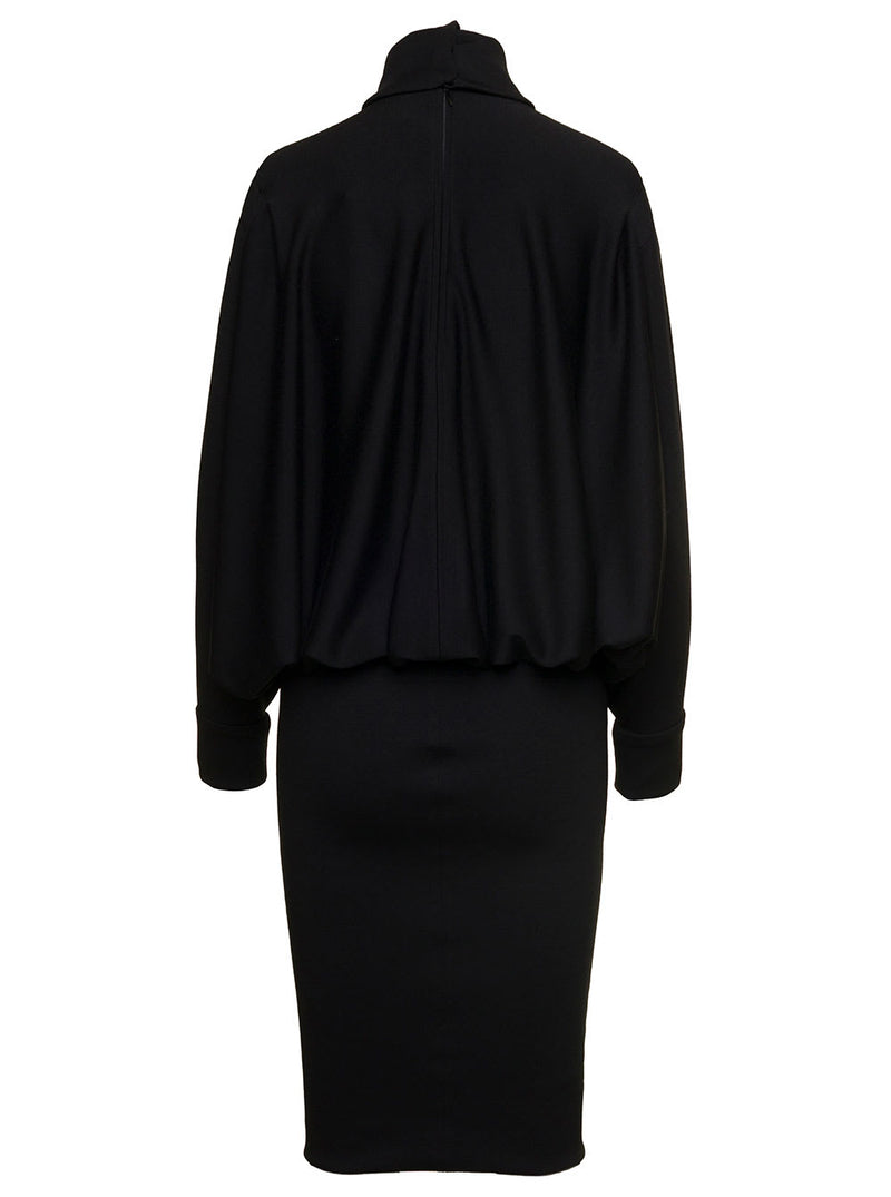 Long Black Turtleneck Dress In Cashmere Woman Saint Laurent - Women