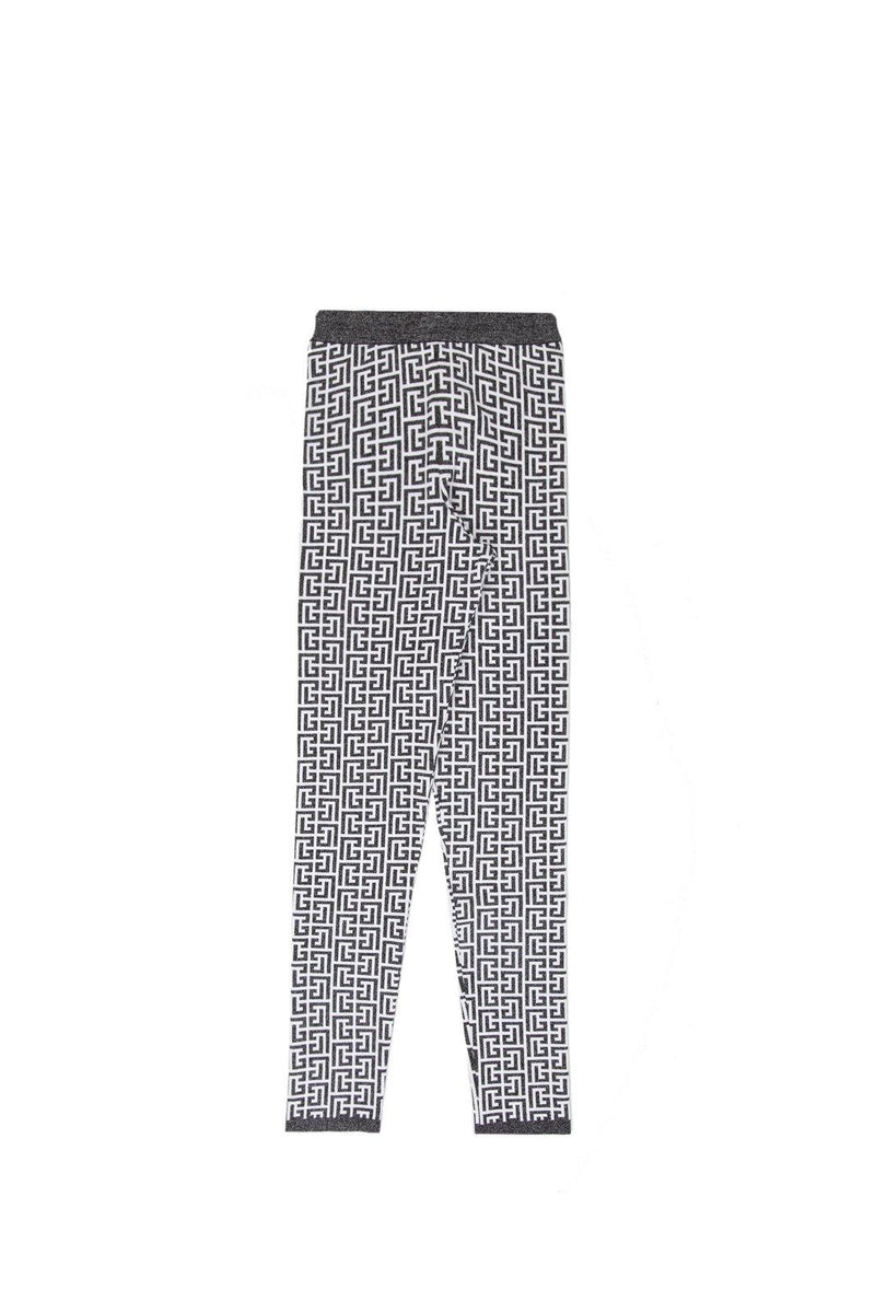 Balmain Monogram Pattern Back Zip Leggings - Women