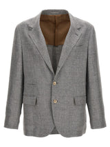 Brunello Cucinelli Single-breasted Linen Blend Blazer - Men