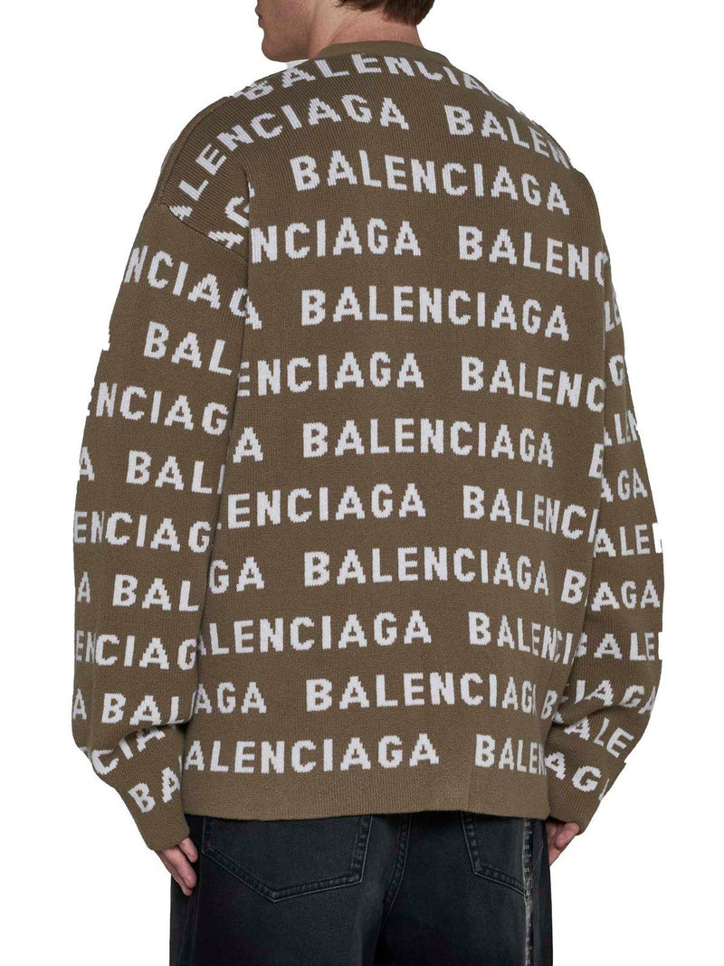 Balenciaga Logo Intarsia-knit Cardigan - Men