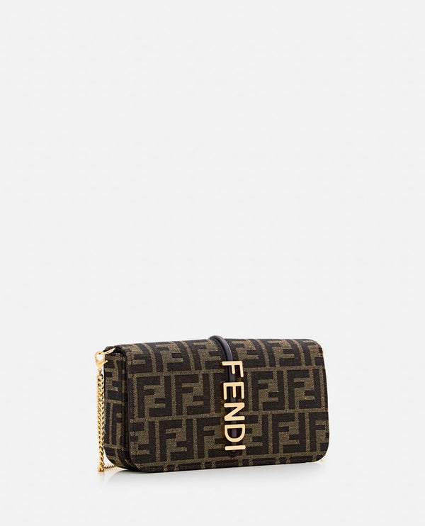 Fendi Jacquard Wallet On Chain - Women
