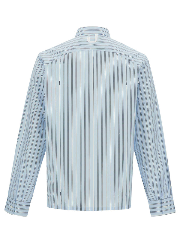 Jacquemus la Chemise De Costume Light Blue Striped Shirt With Logo In Cotton Man - Men