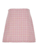 Versace Pink Check-pattern Skirt In Tweed Woman - Women