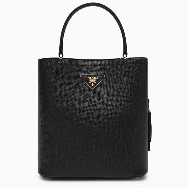 Prada Panier Medium Bag In Black Saffiano - Women