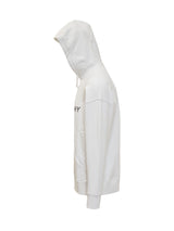 Givenchy Archetype Hoodie In White Gauzed Fabric - Men