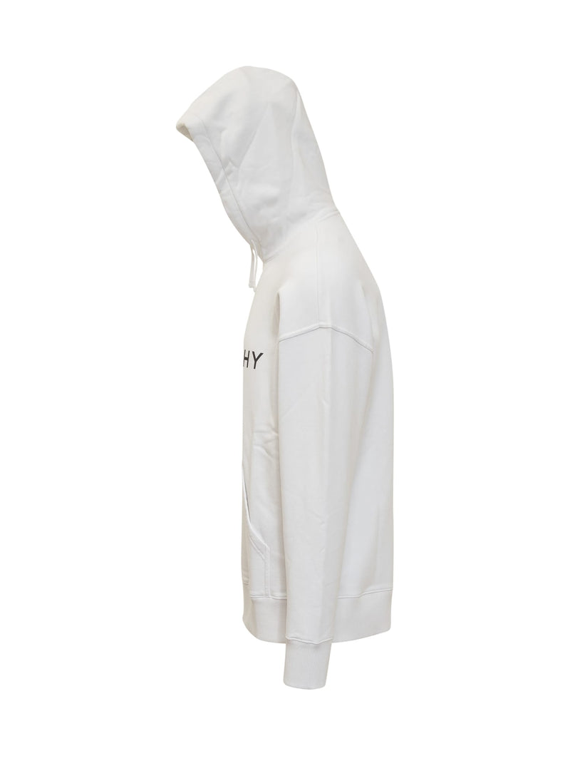 Givenchy Archetype Hoodie In White Gauzed Fabric - Men