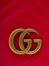 Gucci gg Marmont Mini Red Bucket Hat With Double G In Matelass Eather Woman - Women