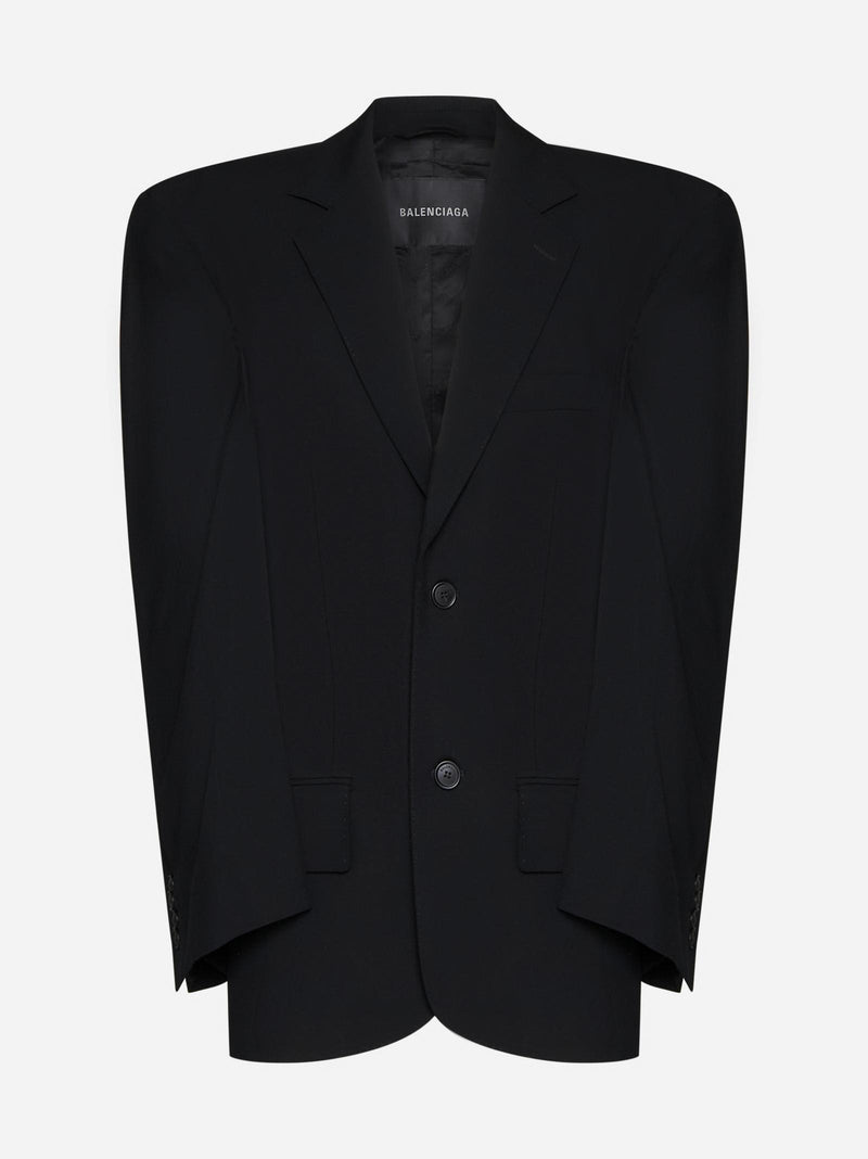 Balenciaga Cut Away Wool Blazer - Women