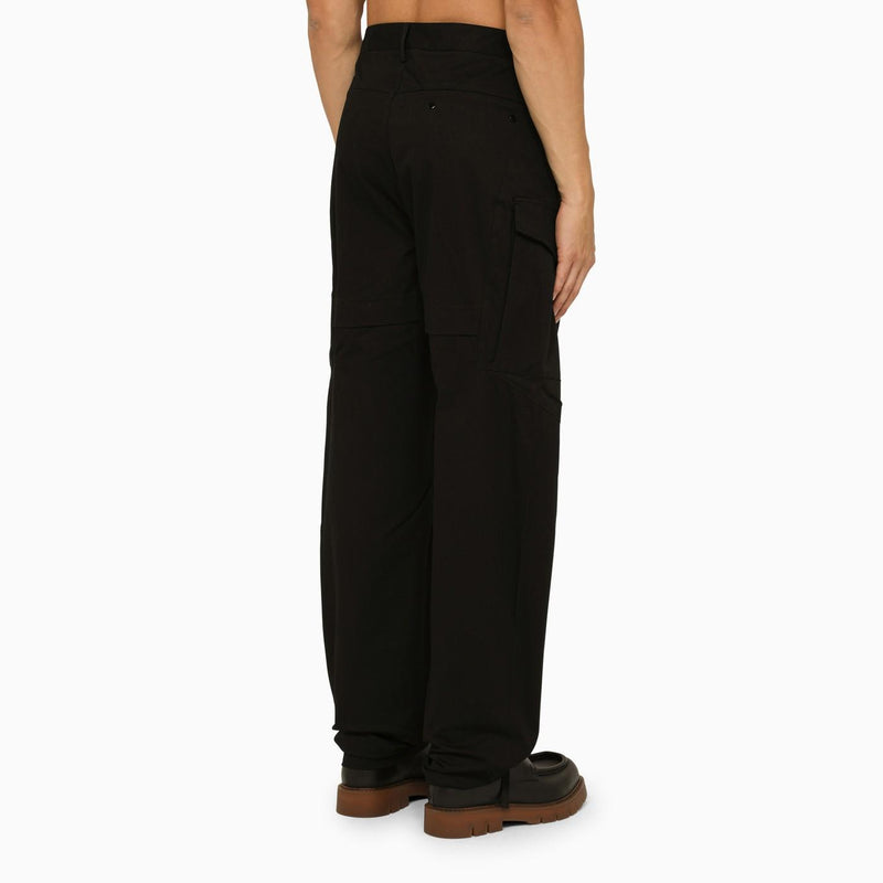 Moncler Black Cotton Cargo Trousers - Men