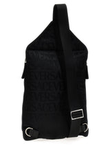 Versace Technical Fabric Backpack With Logo - Men