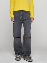 J.W. Anderson Cut-outs Knee Jeans - Women - Piano Luigi