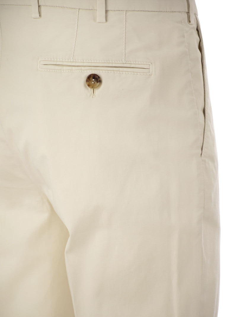 Brunello Cucinelli Italian Fit Cotton Gabardine Trousers - Men