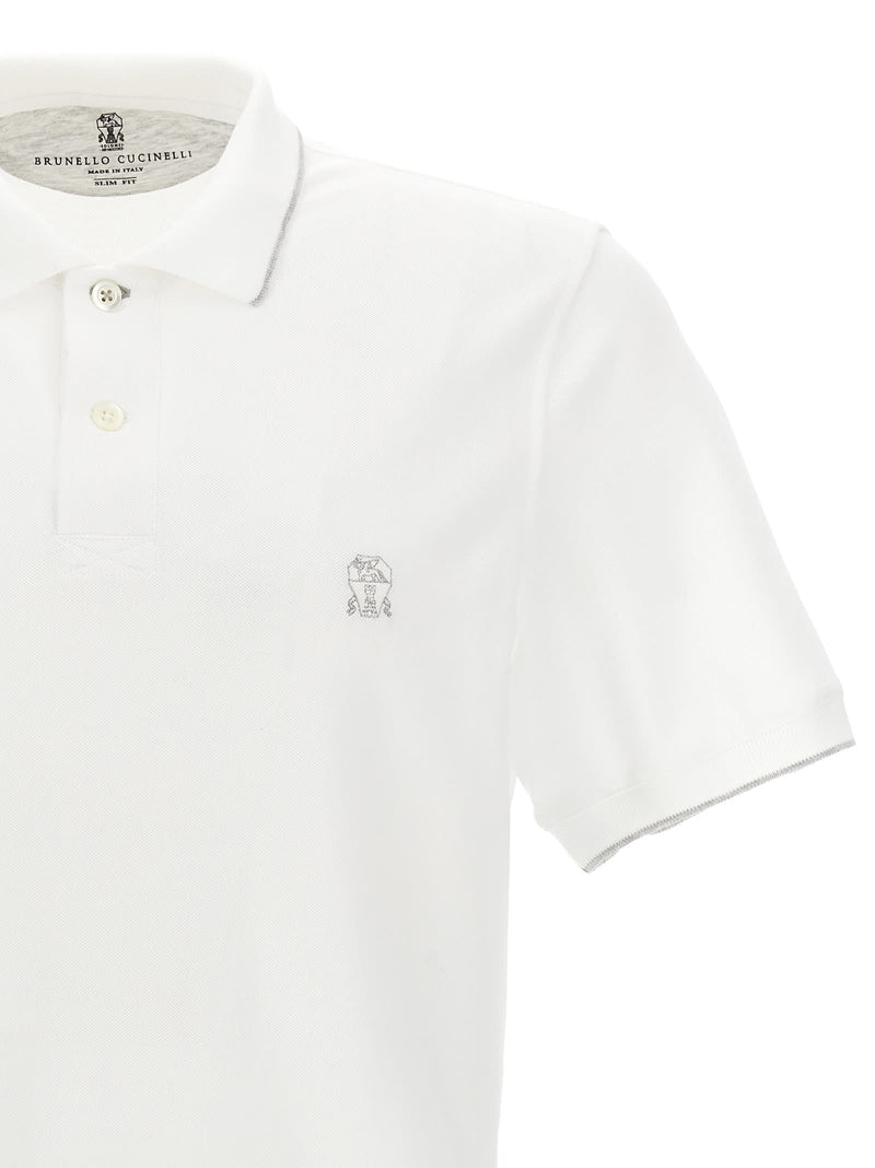 Brunello Cucinelli Embroidered Logo Polo Shirt - Men