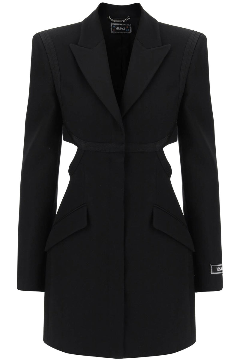 Versace Blazer In Black Virgin Wool - Women