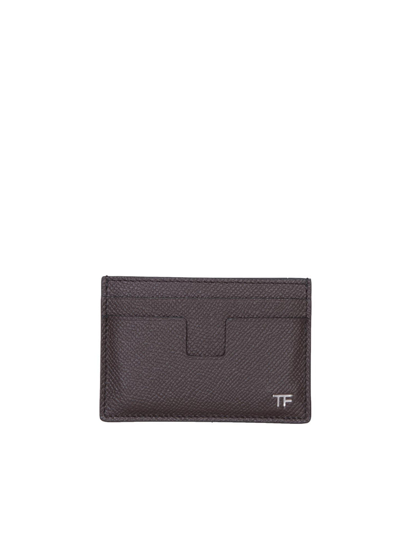 Tom Ford Small Grain 4 Slots Brown Cardholder - Men - Piano Luigi