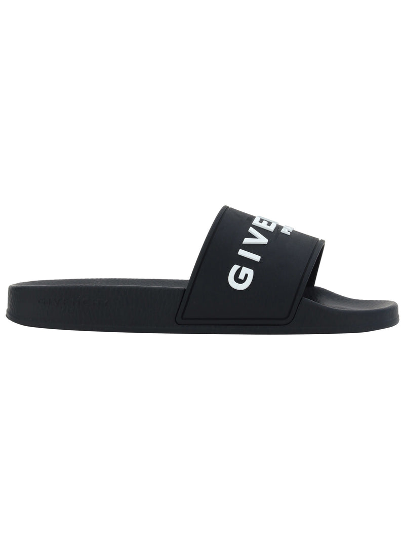 Givenchy Logo Detail Rubber Slides - Women