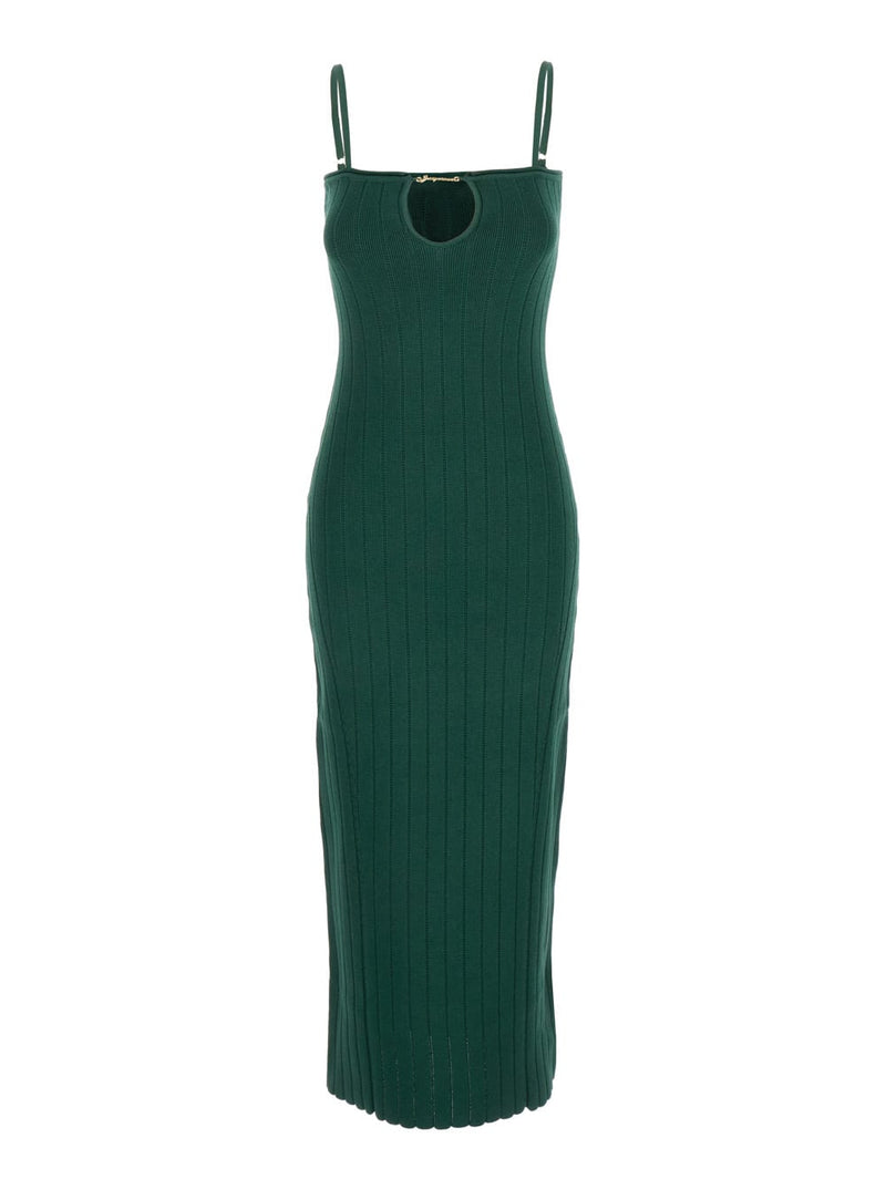 Jacquemus Green la Robe Sierra Midi Dress In Viscose Woman - Women