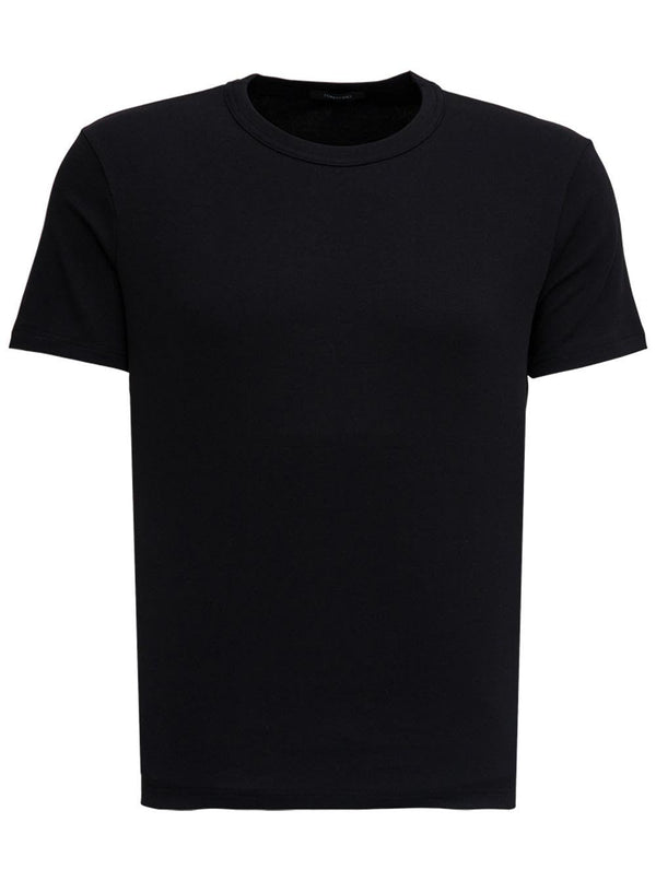 Tom Ford Black Stretch Cotton Crew Neck T-shirt - Men - Piano Luigi