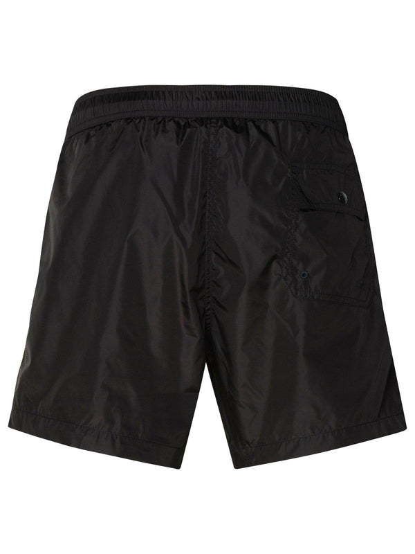 Moncler Logo Patch Drawstring Swim Shorts - Men