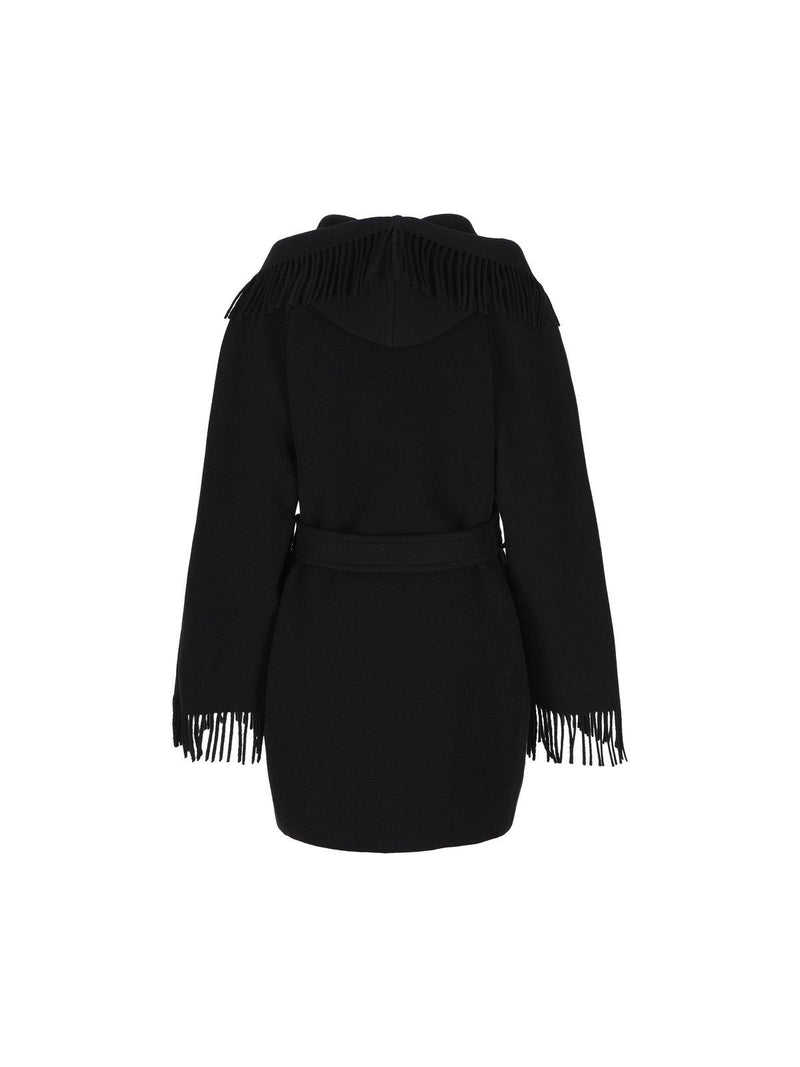 Balenciaga Belted Fringed Coat - Women