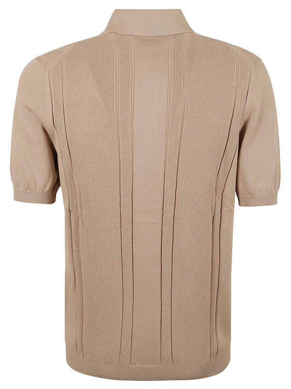 Brunello Cucinelli Rib Trim Knit Polo Shirt - Men