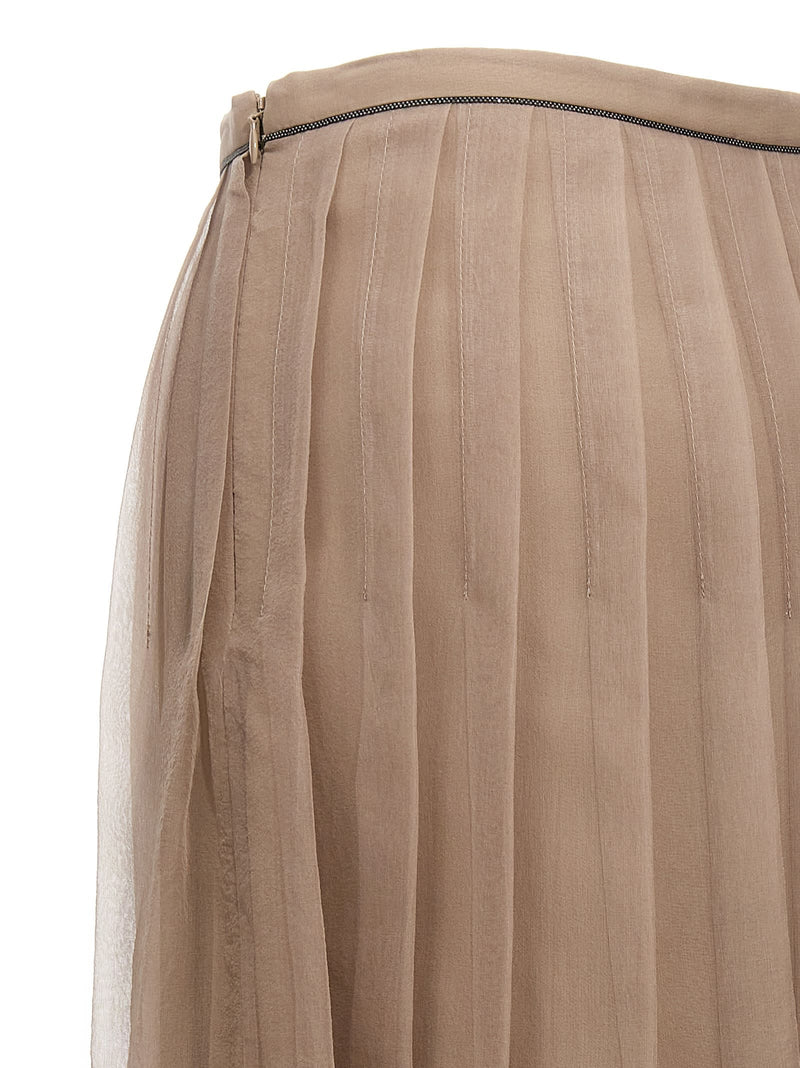 Brunello Cucinelli Monile Detail Silk Skirt - Women