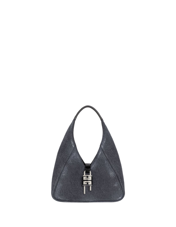 Givenchy G-hobo Mini Bag In Black Washed Denim - Women