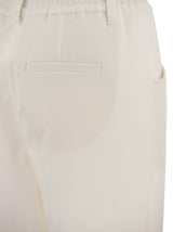 Brunello Cucinelli Baggy Trousers In Stretch Cotton Interlock Couture - Women