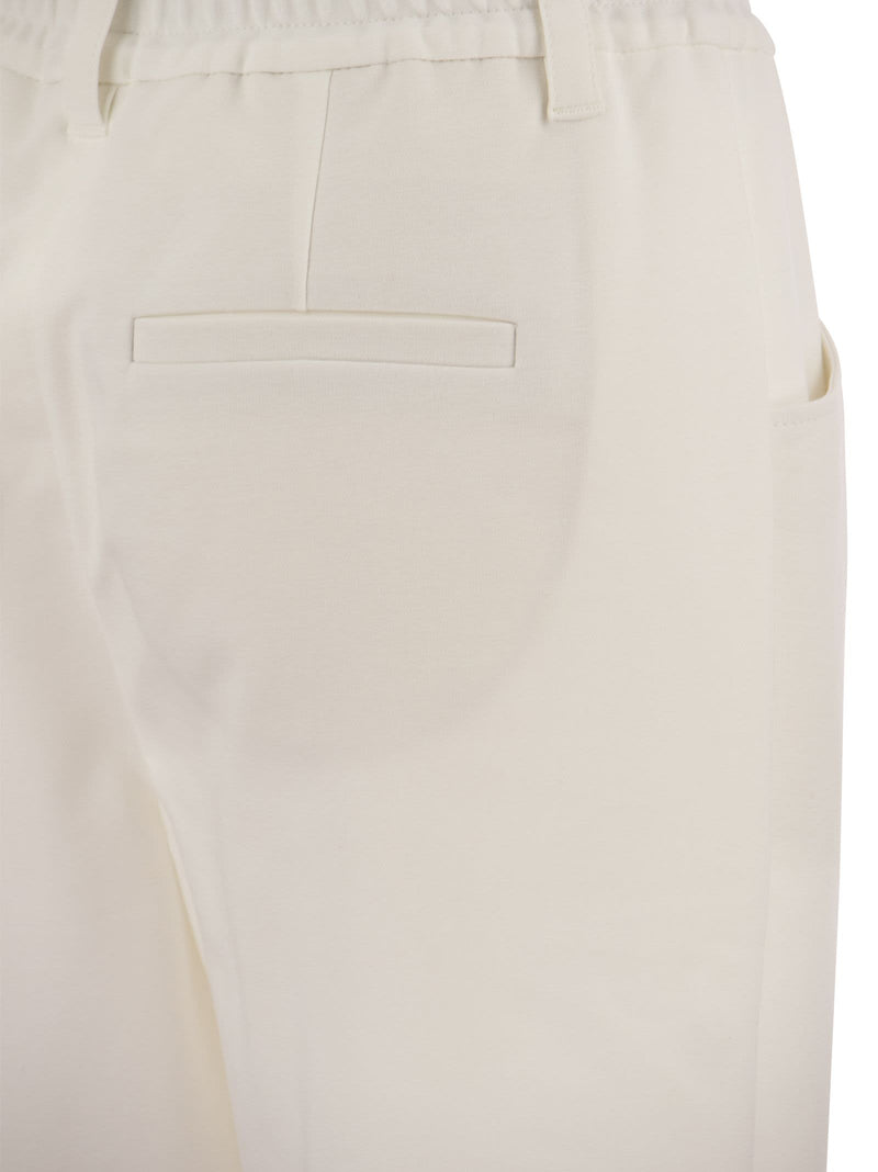 Brunello Cucinelli Baggy Trousers In Stretch Cotton Interlock Couture - Women